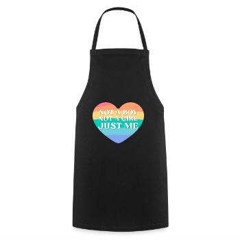 Androgynous Not A Boy Not A Girl Just Me - Cooking Apron - black - Front - AI Model Male 185 dark (185cm)