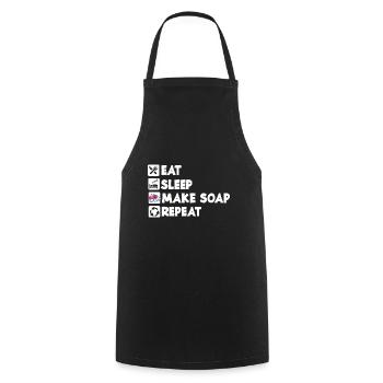 Eat Sleep Repeat Seife Hygiene Seifenherstellung - Kochschürze - Schwarz - Vorne - AI Model Male 185 dark (185cm)
