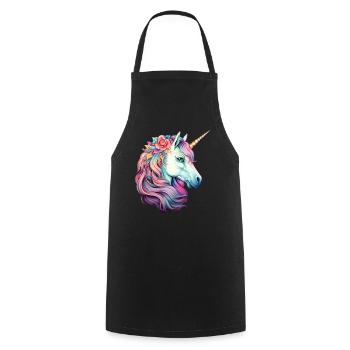 Unicorn - Kochschürze - Schwarz - Vorne - AI Model Male 185 dark (185cm)