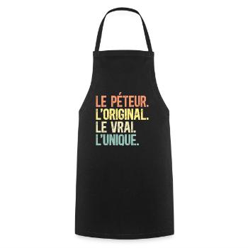 Le Péteur L'Original Le Vrai L'Unique Homme - Tablier de cuisine - noir - Devant - AI Model Male 185 dark (185cm)