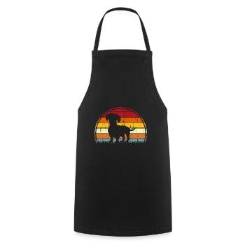 Retro Grafik Dackel Hundebesitzer Hundeliebhaber Wiener - Kochschürze - Schwarz - Vorne - AI Model Male 185 dark (185cm)