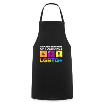Primary Elements Of Tolerance Lgbtq Bisexual Lesbi - Kochschürze - Schwarz - Vorne - AI Model Male 185 dark (185cm)