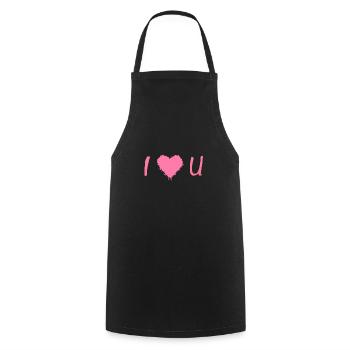 I love you - Kochschürze - Schwarz - Vorne - AI Model Male 185 dark (185cm)