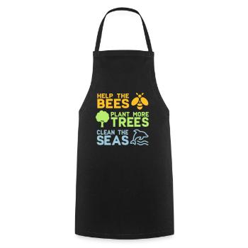 Help the Bees Plant More Trees | Forest trees nature - Cooking Apron - black - Front - AI Model Male 185 dark (185cm)