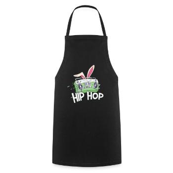 Retro Hiphop Radio Drôle Jour de Pâques - Tablier de cuisine - noir - Devant - AI Model Male 185 dark (185cm)