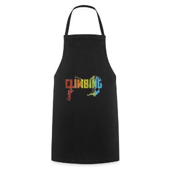 Climbing Bouldering Retro Mountain Gift TShirt I - Cooking Apron - black - Front - AI Model Male 185 dark (185cm)