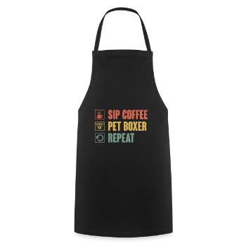 Siroter Café Pet Boxer Répéter Caffeine Lover Dog - Tablier de cuisine - noir - Devant - AI Model Male 185 dark (185cm)