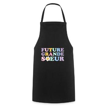 Future grande soeur annonce naissance groovy - Tablier de cuisine - noir - Devant - AI Model Male 185 dark (185cm)
