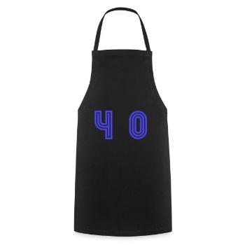 40. 40 YEARS. 40th ANNIVERSARY. 40TH ANNIVERSARY. - Cooking Apron - black - Front - AI Model Male 185 dark (185cm)