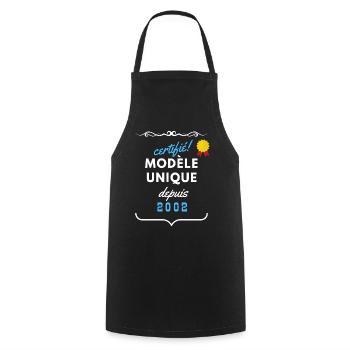 certifié modèle unique depuis 2002 - Tablier de cuisine - noir - Devant - AI Model Male 185 dark (185cm)