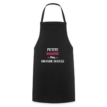 Petite danoise mais grande gueule - Tablier de cuisine - noir - Devant - AI Model Male 185 dark (185cm)