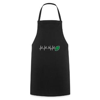 Rugby battement coeur rugby club pau montauban - Tablier de cuisine - noir - Devant - AI Model Male 185 dark (185cm)