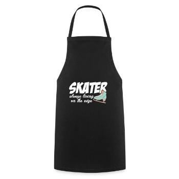 Skater Always Living On The Edge Figure Skater Ice - Kochschürze - Schwarz - Vorne - AI Model Male 185 dark (185cm)
