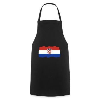 Croatia Serbian - Cooking Apron - black - Front - AI Model Male 185 dark (185cm)