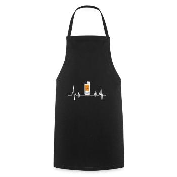 Geocaching Geocache Heartbeat Geocacher Geocacher - Cooking Apron - black - Front - AI Model Male 185 dark (185cm)