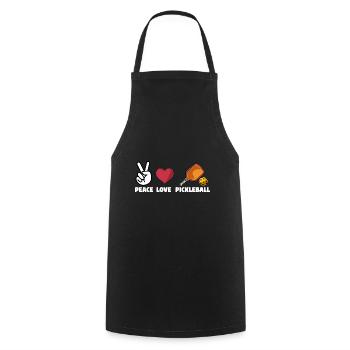 Pickleball Love Peace Schläger Sportart Spieler - Kochschürze - Schwarz - Vorne - AI Model Male 185 dark (185cm)