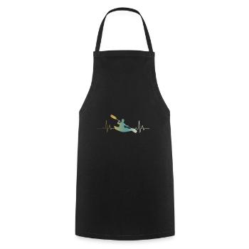 Kajak Herzschlag Kayaking Paddeln Kanu Wassersport - Kochschürze - Schwarz - Vorne - AI Model Male 185 dark (185cm)