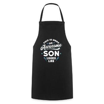 This Is What An Awesome Son Looks Like - Cooking Apron - black - Front - AI Model Male 185 dark (185cm)