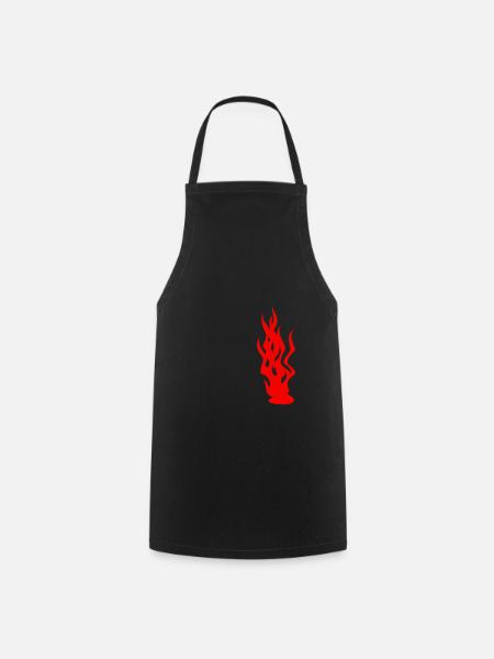 flammes / flames (1c) - Tablier de cuisine - noir