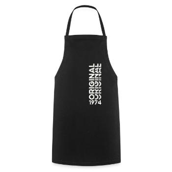49th Birthday Man Woman Original Vintage 1974 - Cooking Apron - black - Front - AI Model Male 185 dark (185cm)