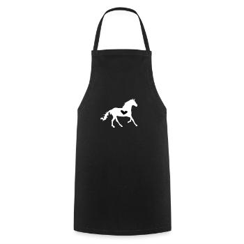 Horse with heart horsewoman riding horse stables - Cooking Apron - black - Front - AI Model Male 185 dark (185cm)
