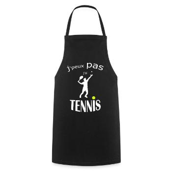 OBV - J’peux pas j’ai TENNIS #3 Edition limitée - Tablier de cuisine - noir - Devant - AI Model Male 185 dark (185cm)
