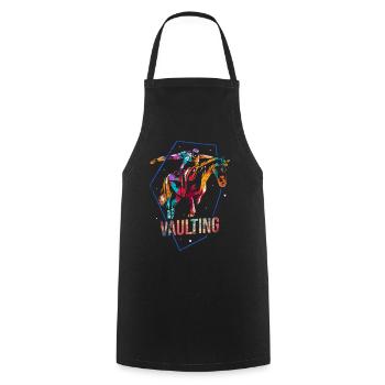 Voltigieren - Kochschürze - Schwarz - Vorne - AI Model Male 185 dark (185cm)