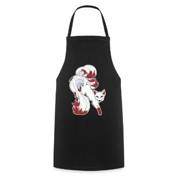Nine-tailed fox - Cooking Apron - black - Front - AI Model Male 185 dark (185cm)
