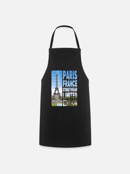 Paris France Ville Skyline Accueil Amour - Tablier de cuisine - noir