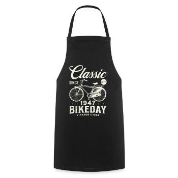 Cyclist 1947 Bike 75 years anniversary - Cooking Apron - black - Front - AI Model Male 185 dark (185cm)