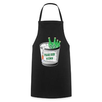 Paar Bier Korb - Kochschürze - Schwarz - Vorne - AI Model Male 185 dark (185cm)