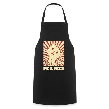 FCK NZS cute kawaii cat fcknzs antifa vintage - Cooking Apron - black - Front - AI Model Male 185 dark (185cm)