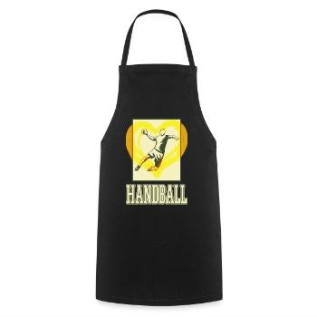 Handball Handballspieler Handballer Herz Vintage - Kochschürze - Schwarz - Vorne - AI Model Male 185 dark (185cm)