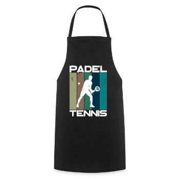 Padel Tennis Saying Balls Sports Racket Training - Cooking Apron - black - Front - AI Model Male 185 dark (185cm)
