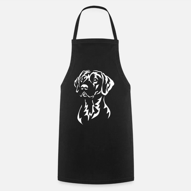 Rhodesian Ridgeback Kopf "Black Edition" - Kochschürze - Schwarz