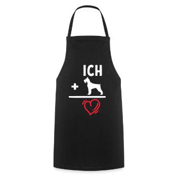 Chien, Cœur, Animal câlin, Animaux domestiques, Animal préféré - Tablier de cuisine - noir - Devant - AI Model Male 185 dark (185cm)