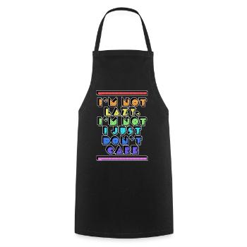 Anyway, cool saying, attitude doesn't matter to me - Cooking Apron - black - Front - AI Model Male 185 dark (185cm)