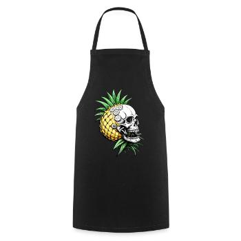 Pineapple Skull // Skull Pineapple Fruit FS0064 - Cooking Apron - black - Front - AI Model Male 185 dark (185cm)