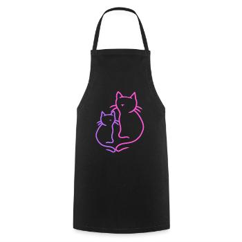 Retro Cats Vintage 90's 80's Cat Child Summer - Cooking Apron - black - Front - AI Model Male 185 dark (185cm)