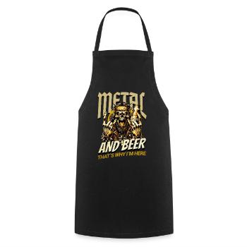 HEAVY METAL AND BEER THAT´S WHY I´M HERE - Kochschürze - Schwarz - Vorne - AI Model Male 185 dark (185cm)
