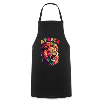 African Lion - Cooking Apron - black - Front - AI Model Male 185 dark (185cm)