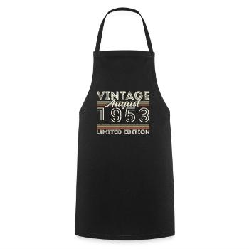 Août 1953 Légende depuis août 1953 Millésime 1953 - Tablier de cuisine - noir - Devant - AI Model Male 185 dark (185cm)