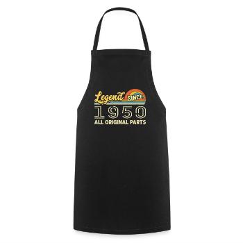 Légendaire depuis 1950 Anniversaire 1950 Millésime 1950 - Tablier de cuisine - noir - Devant - AI Model Male 185 dark (185cm)