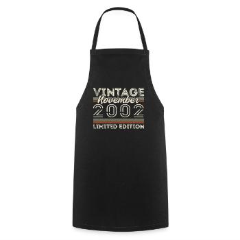 November 2002 Birthday Year November 2002 - Cooking Apron - black - Front - AI Model Male 185 dark (185cm)