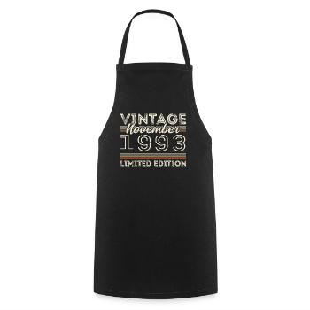 November 1993 Birthday Year November 1993 - Cooking Apron - black - Front - AI Model Male 185 dark (185cm)