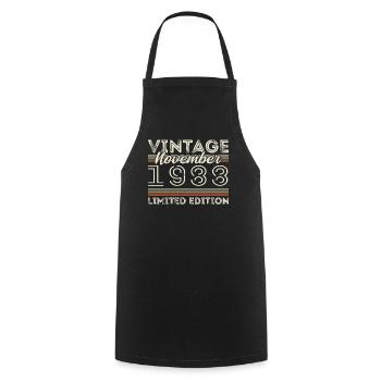 Novembre 1988 Anniversaire né en novembre 1988 - Tablier de cuisine - noir - Devant - AI Model Male 185 dark (185cm)