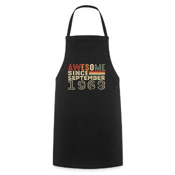 September 1968, birthday present September 1968 - Cooking Apron - black - Front - AI Model Male 185 dark (185cm)