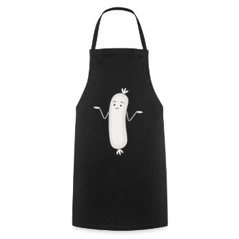 Lustige Weißwurst Weisswurscht Wurst Weisswurst - Kochschürze - Schwarz - Vorne - AI Model Male 185 dark (185cm)