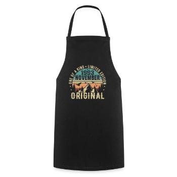 November 1993 Birthday Gift - November 1993 - Cooking Apron - black - Front - AI Model Male 185 dark (185cm)