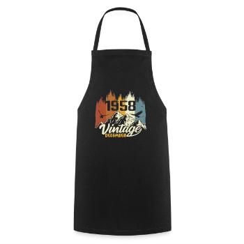 Cadeau d’anniversaire né en décembre 1958 - Tablier de cuisine - noir - Devant - AI Model Male 185 dark (185cm)